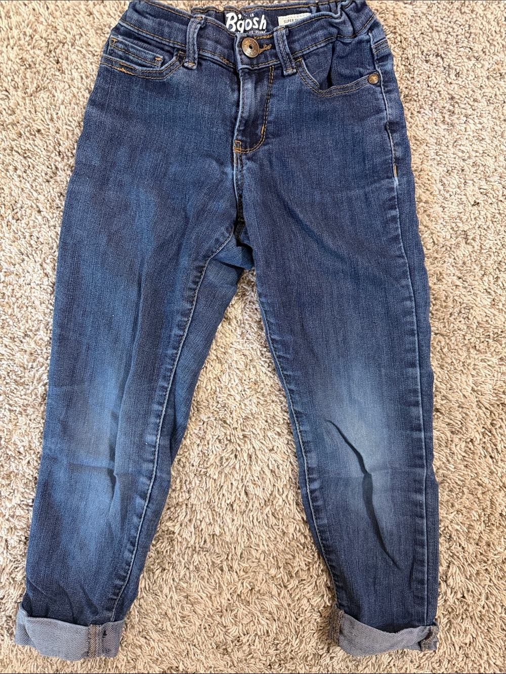 B’gosh Kids Dark Blue Rolled Cuff Jeans Size 6/6X